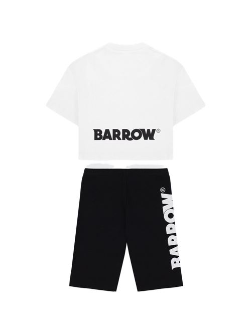 Completo bambina Barrow Kids bianco e nero con t-shirt e cyclist BARROW KIDS | JGTL165002/13